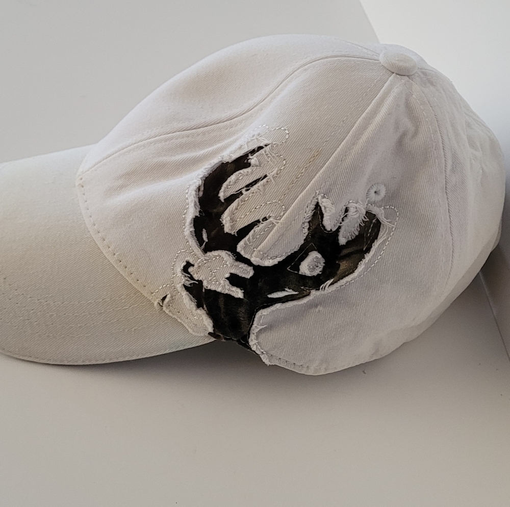 Buck Wear White With Camouflage Deer Horn Accent One Size Fits Most